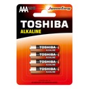 4 щелочных батарейки TOSHIBA FINGERS LR03 AAA