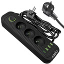 КАБЕЛЬ-УДЛИНИТЕЛЬ APPIO, удлинитель 2 м, 3 розетки + 3 USB + 1 USB C