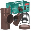 5x очиститель желоба, РЕВИЗИЯ ЖЕЛОБА, водосточная труба, 110, сетчатый фильтр желоба, коричневый, ЗАГЛУШКА