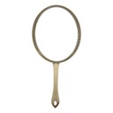 Рельефное овальное зеркало с z-образной ручкой