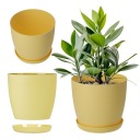 КРЫШКА НА ЦВЕТОЧНЫЙ ВАЗ 12см ЦВЕТОЧНЫЙ ГОРШОК НА ПОДСТАВКЕ, ЖЕЛТЫЙ, ДЛЯ ГОСТИНОЙ