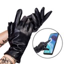 Zateplené dámske rukavice z prírodnej kože s mašličkou - Rovicky XL