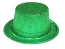 ШЛЯПА ЦИЛИНДРА, ЗЕЛЕНАЯ С БЛЕСКАМИ, 50-52 СМ