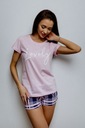 Хлопковая женская пижама куба розовая решетка xxl