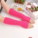 Women Knitted Arm Warmers Gloves Soft Wool Arm Sleeve Long Fingerless Rozmiar uniwersalny