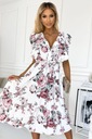 GABRIELLA šaty s volánikovým výstrihom BIELA - UNI Kolekcia wiosna-lato