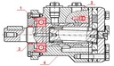 MOTOR HIDRÁULICO BMR50 800OBR 6,4KW 25 REBAK ROZRZUTNIK NAWOZU C330 C360 