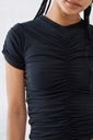 Urban Outfitters NH5 iri čierny top zvlnenie krátky rukáv XS Veľkosť XS