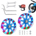 КОМПЛЕКТ РЕГУЛИРУЕМЫХ БОКОВЫХ ВЕЛОСИПЕДНЫХ КОЛЕС 12–20 ДЮЙМОВ С ЦВЕТНОЙ ПОДСВЕТКОЙ x 2