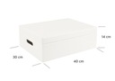 Белый деревянный ящик с ручками 40х30х14 см.