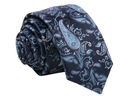 ТЕМНО-СИНИЙ ЖАККАРДОВЫЙ ГАЛСТУК С ПЕЙСЛИ [2210]