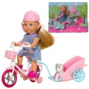 КУКЛА ЭВИ ЛАВ НА ВЕЛОСИПЕДЕ С ПРИЦЕПОМ