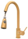 Смеситель ROYAL KITCHEN, ВЫДВИЖНОЙ НОСИК ЗОЛОТО