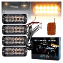 4X СИГНАЛЬНЫЕ ЛАМПЫ СТРОБСКОП СВЕТОДИОДНЫЙ АВАРИЙНЫЙ ЭВАКУАТОР ПОМОЩЬ НА ДОРОЖЕ + ДИСТАНЦИОННОЕ УПРАВЛЕНИЕ