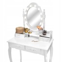 Туалетный столик косметический LED с ЗЕРКАЛОМ, белый, табурет для макияжа, 4 ящика!