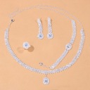 Свадебный комплект ювелирных изделий Ожерелье Серьги Браслет Кольцо