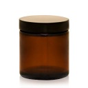 КОРИЧНЕВАЯ СТЕКЛЯННАЯ БАНКА 120 МЛ С ЧЕРНОЙ КРЫШКОЙ ECOSPA