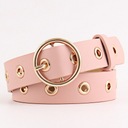 Женский ремень для брюк с широкой пряжкой, пудрово-розовый