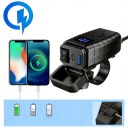 ЗАРЯДНОЕ МОТОЦИКЛЕТНАЯ ФОРТОЧКА QC USB USB-C Z ВОЛЬТМЕТРОМ СВЕТОДИОДНЫЕ 30W МОТОЦИКЛ  фото 12