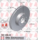 DISCOS ZAPATAS PARTE DELANTERA ZIMMERMANN - BMW 5 E39 324MM 