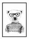 КАРТИНА-ПОСТЕР В РАМКЕ 53х73 см Teddy Bear Hipster P949