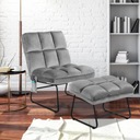 Массажное кресло с подставкой для ног Costway серый/954