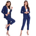 ЖЕНСКИЙ КОСТЮМ В РЕБРУСКУ, БЛЕЙЗЕР, БРЮКИ, ТЕМНО-СИНИЙ, РАЗМЕР S