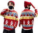 DZIECIĘCY SWETER ŚWIĄTECZNY CZERWONY BAŁWANKI ŚWIĄTECZNE WZORY ŚWIĘTA