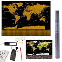 Скретч-карта с картой мира, черный и золотой, большой интерактивный образовательный набор XXL