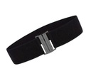 Dámsky elastický pás čierny široký k šatám guma na pás rovný Model Elegancki pasek na talię czarny szeroki guma