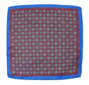 Красно-синий нагрудный платок с геометрическим узором