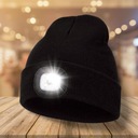 Зимняя шапка с фонариком, светодиодный налобный фонарь, зарядка через USB, теплый черный цвет
