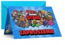 ZAPROSZENIE URODZINOWE Z Bra..wl Stars ZAPROSZENIA + KOPERTA