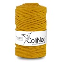 Нитка плетеная макраме ColiNea, 100% хлопок, 5мм 100м, цвет горчичный.