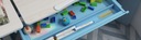 Электрический стол Spacetronik XD Приподнятый детский стол-чердак, синий.