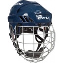 Хоккейный шлем CCM Fitlite 60 L темно-синего цвета с сеткой