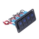 ПАНЕЛЬ ПЕРЕКЛЮЧАТЕЛІ WODOODPORNYCH 4 GANG Z PODSWIETLENIEM LED (СВІТЛОДІОД) ЧОРНИЙ IP65 DO SILNIKOW  (18415202201) фото min 5
