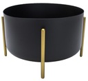 ЦВЕТОЧНЫЙ ГОРШОК, МЕТАЛЛИЧЕСКАЯ КРЫШКА, ПОДСТАВКА ДЛЯ ЦВЕТОВ, ЧЕРНЫЙ