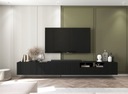 Подвесной шкаф под телевизор Modern Glamour, комод под телевизор, черный матовый, 300 см