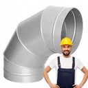 Колено вентиляционного сегмента оцинкованное, диаметр 200 - 90 градусов.