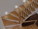 Светодиодный светильник для лестницы 230В КРУГЛЫЙ ЧЕРНЫЙ Лестничное освещение ХОЛОДНОЕ