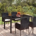 vidaXL Záhradný stôl so sklenenou doskou, čierny, 150x90x75cm PE ratan Druh stoly
