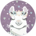 круглый фиолетовый модный коврик для маленьких девочек sweet lama lima 100 см диам.