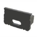 Заглушка для высокого накладного профиля, высокая накладная, черная, с отверстием