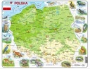Skladačka Mapa Poľsko fyzické zvieratá Maxi /Larsen