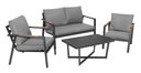 ZESTAW MEBLI OGRODOWYCH Meble Ogrodowe Aluminiowe Sofa Dwa Fotele Stolik EAN (GTIN) 5903864943900