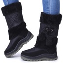 ЖЕНСКАЯ ЗИМНЯЯ ОБУВЬ ВЫСОКИЕ СНЕЖНЫЕ БОТИНКИ НА ТЕПЛОМ МЕХЕ ЧЕРНЫЕ