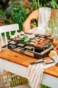 Barbecue, raclette, tradycyjny stołowy grill elektryczny na 8 osób, opieka Szerokość produktu 42 cm