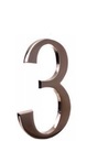 НОМЕР '3' САМОКЛЕЯЩАЯСЯ ЛИТАЯ ЛАТУНЬ 5 СМ