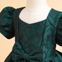 Żakardowa sukienka księżniczki w kształcie motylka z bufiastymi rękawami 7C Rękaw krótki rękaw